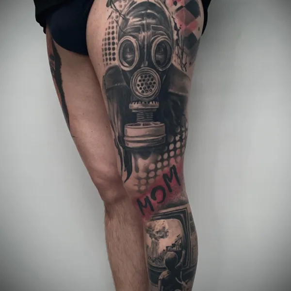 Trash Polka tattoo by Олег Иферов in Moscow
