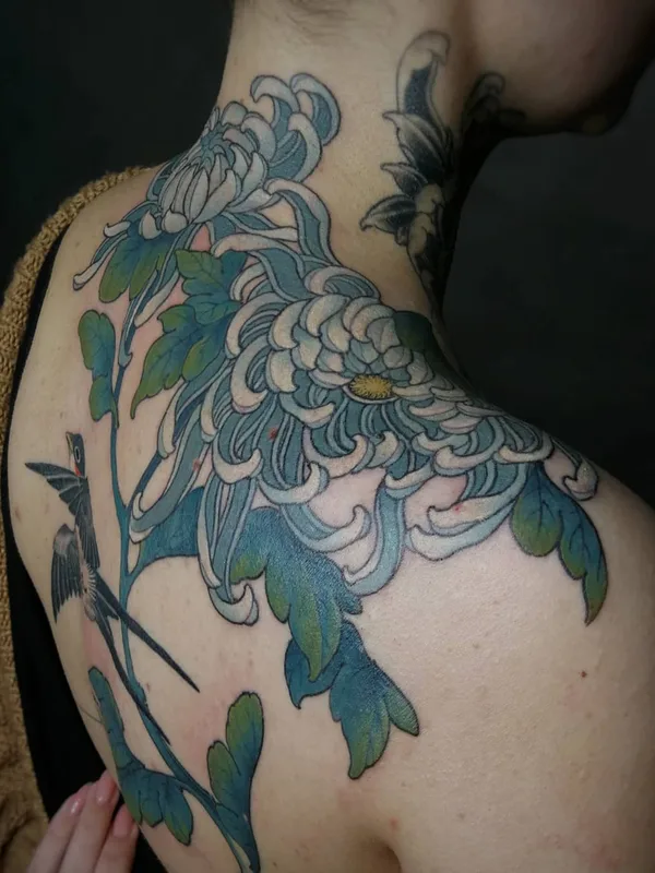 color japanese Tatuagem em shoulder #43898 | Tatuador Денис Фетисов