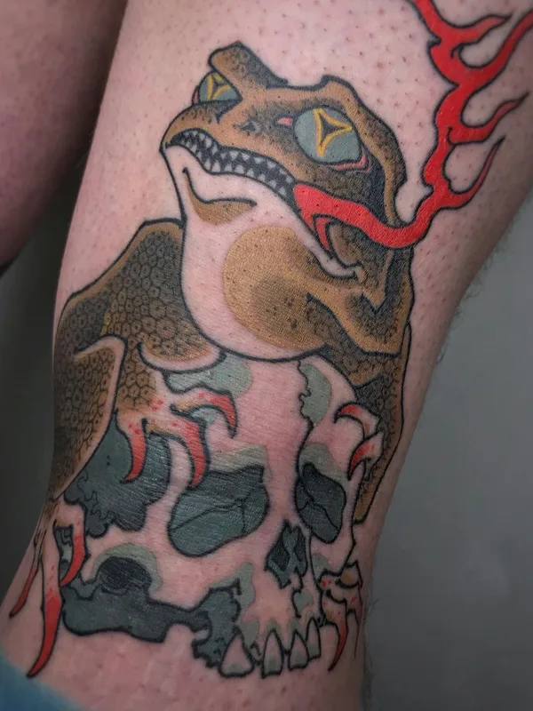 color japanese Tatuagem em thigh #43900 | Tatuador Денис Фетисов