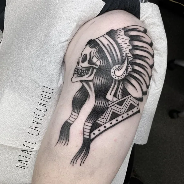 Traditional tattoo by Rafael Cavicchioli in Cardiff