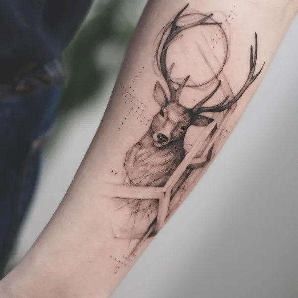 Graphic tattoo by Полина Тарасенко in Сургут