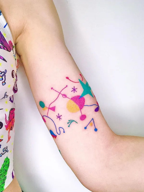 female color abstract Tatuaggio su forearm #44028 | Tatuatore Liniyami tattoo