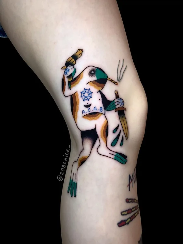 color traditional 타투 부위 knee #44043 | 타투이스트 Роберт Роберт