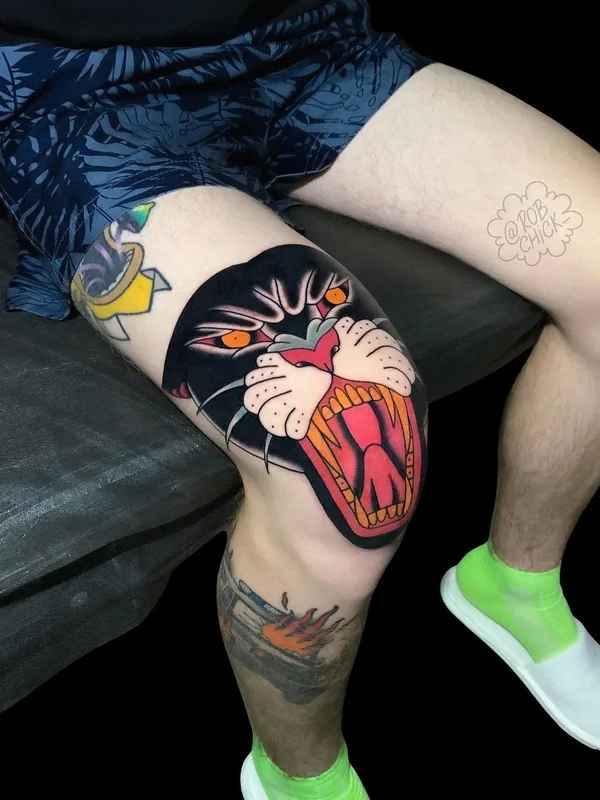 color traditional 타투 부위 knee #44047 | 타투이스트 Роберт Роберт