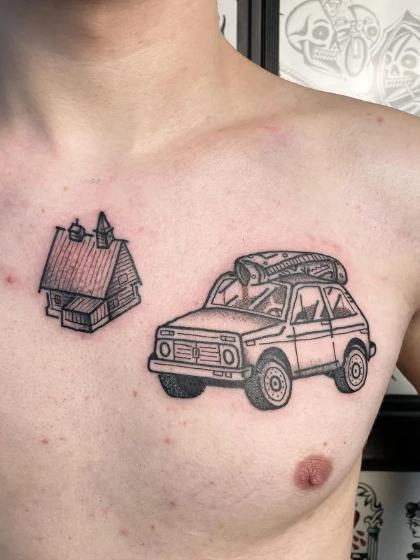male black sketch татуировка на chest #44080 | Тату мастер Антон Сакво