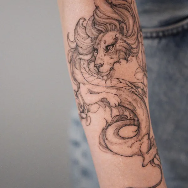 Graphic tattoo by Полина Матвеева in Saint Petersburg