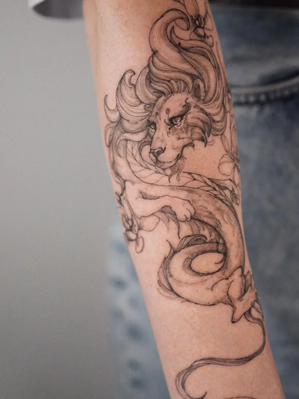black and grey sketch tattoo on forearm #44089 | Tattoo Artist Полина Матвеева