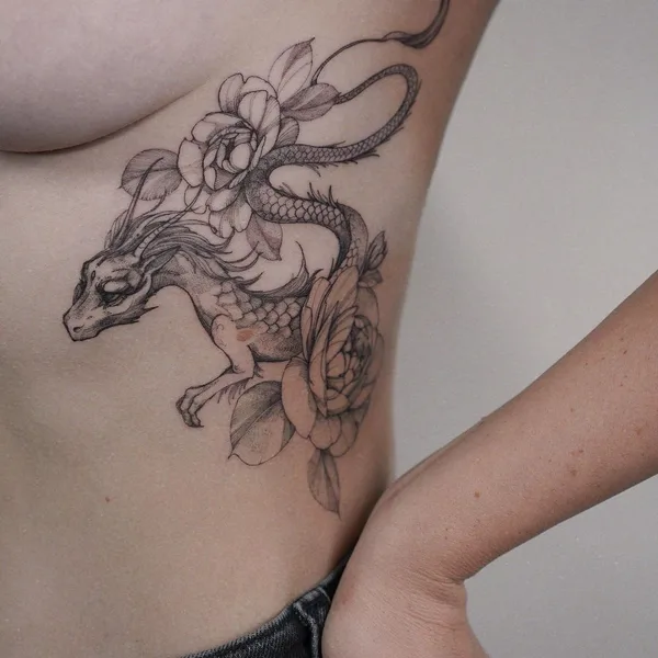 Graphic tattoo by Полина Матвеева in Saint Petersburg