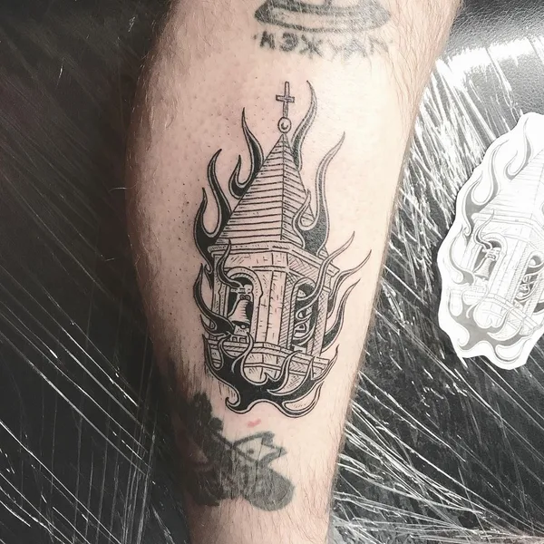 Graphic tattoo by Филипп Болвинов in Moscow