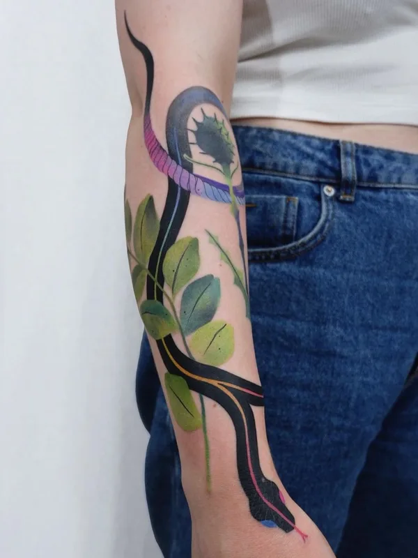 color illustrative tatuaje en forearm #44160 | Tatuador Ann Lilya