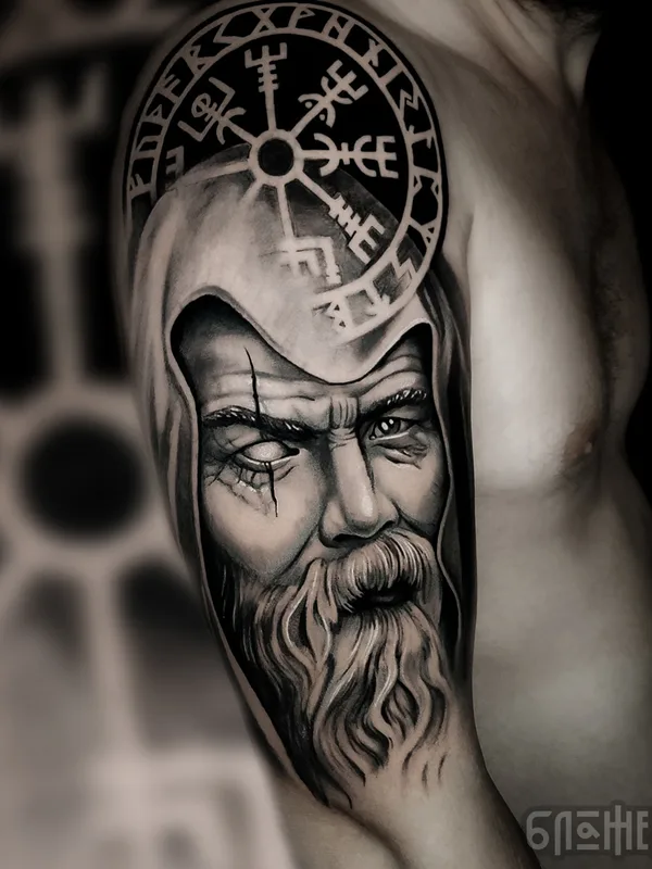 male black and grey realism татуировка на upper arm #63880 | Тату мастер Василий Блаженный