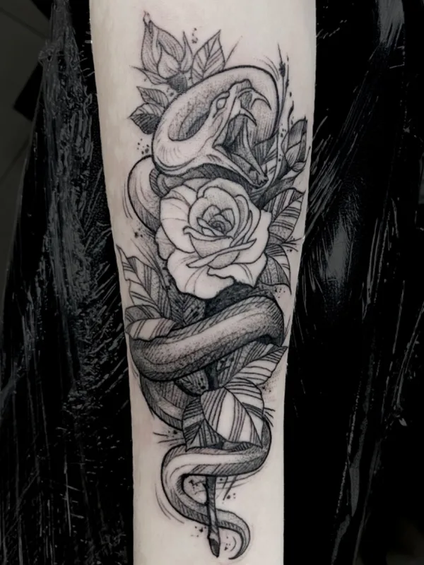 black and grey sketch татуировка на forearm #63904 | Тату мастер Андрей Кононов