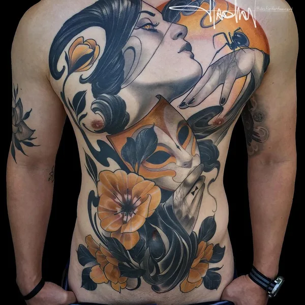 Neo Traditional tattoo by Justin Hartman in Mesa