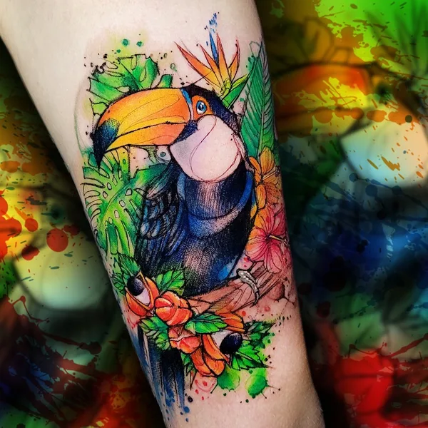 Watercolor tattoo by Baltazar Paprocki in São Paulo