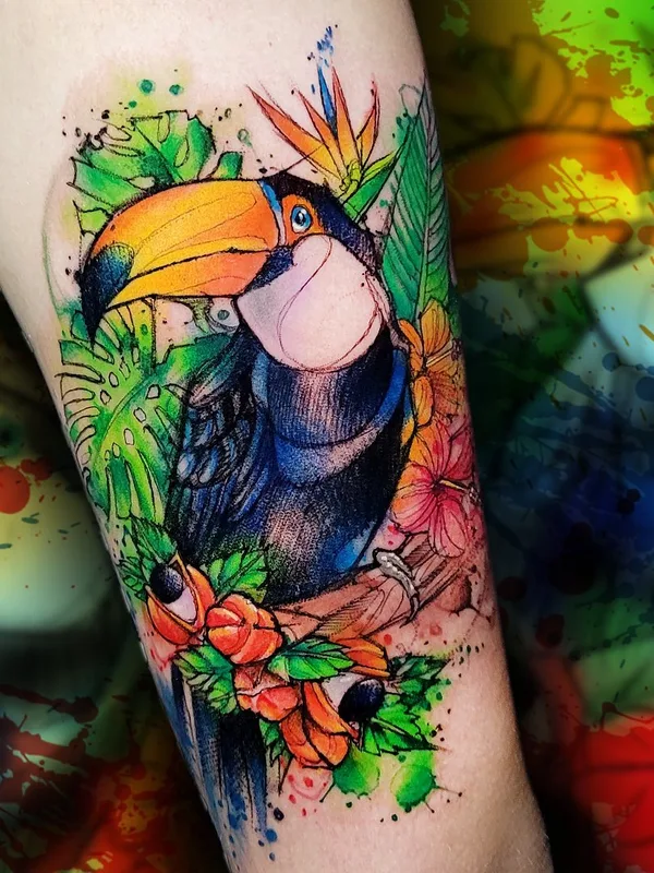 color watercolor 纹身 在 forearm #64939 | 纹身师 Baltazar Paprocki