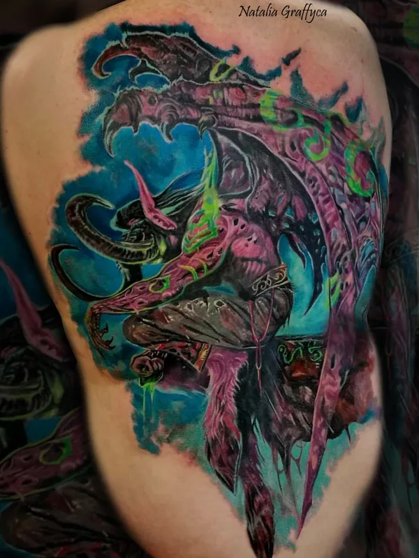 color illustrative tatuaje en shoulder blade #39219 | Tatuador Наталья Graffyca Кирильчук