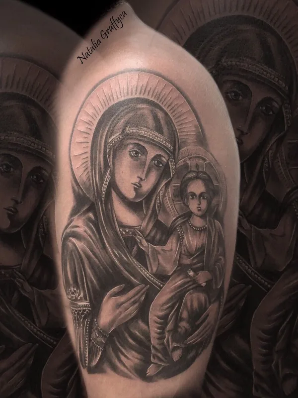 black and grey black and grey tatuaje en shoulder #39217 | Tatuador Наталья Graffyca Кирильчук