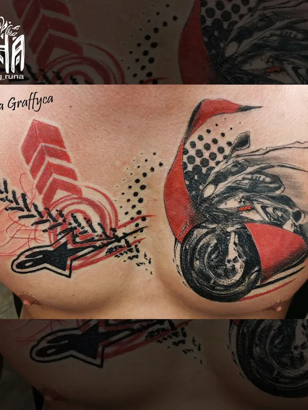 color abstract tatuaje en chest #39225 | Tatuador Наталья Graffyca Кирильчук