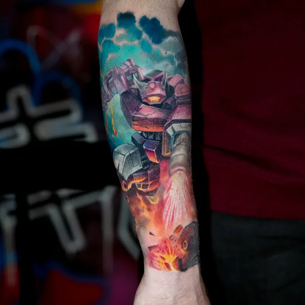 Trash Polka tattoo by Nik Lucas in Los Angeles