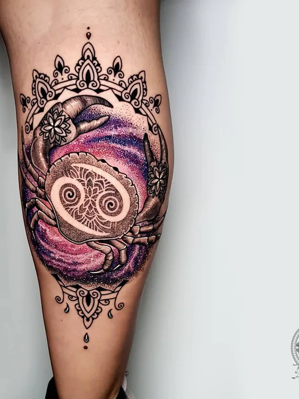 color black and grey tatouage sur calf #30316 | Artiste tatoueur Coen Mitchell