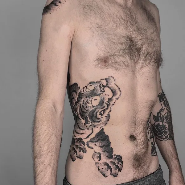 engraving tattoo by Михаил Козлов in Los Angeles