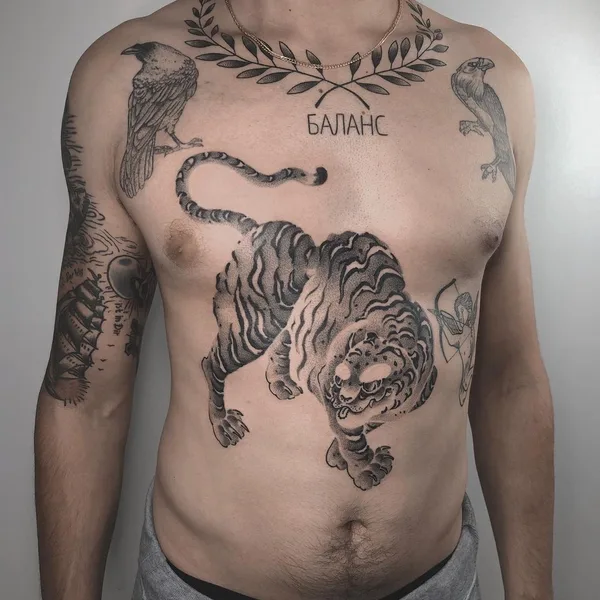 engraving tattoo by Михаил Козлов in Los Angeles