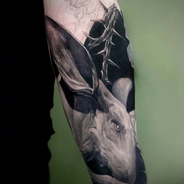 Ornamental tattoo by Andrey Pavlenko in Moscow