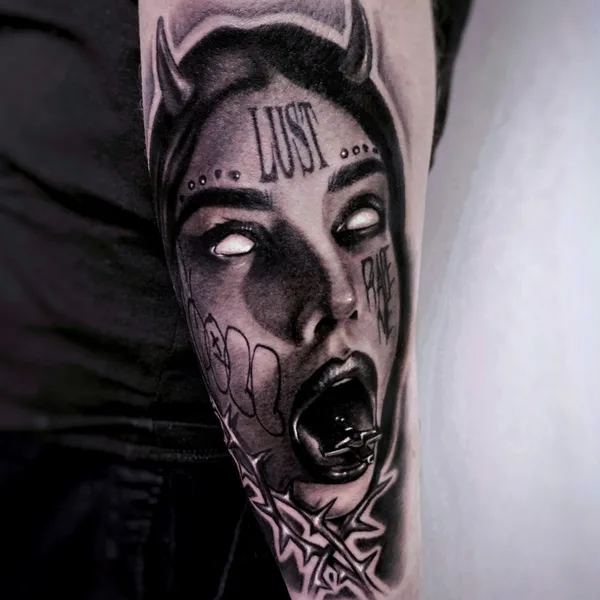 Ornamental tattoo by Andrey Pavlenko in Moscow