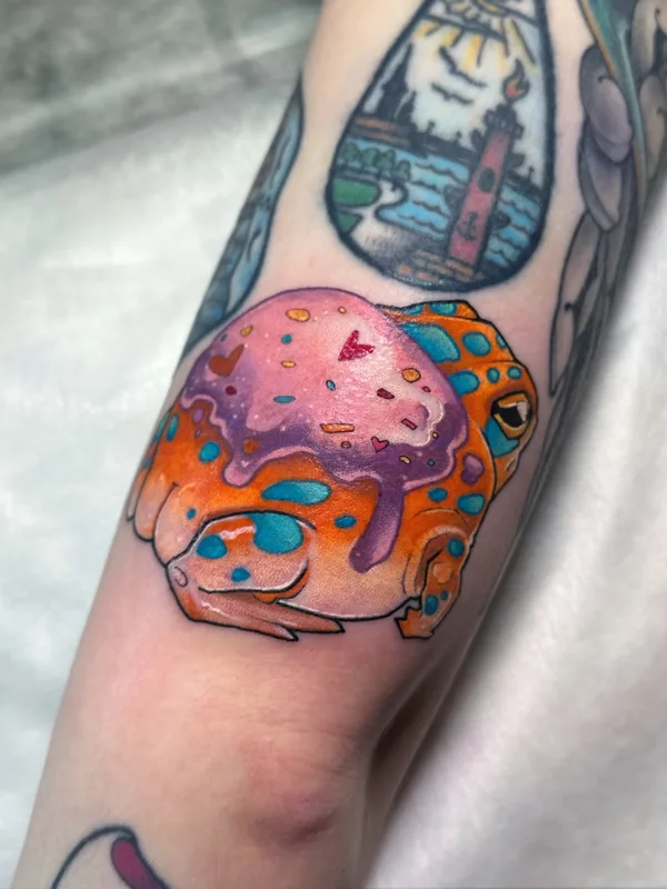 color illustrative tattoo auf forearm #70053 | Tätowierer Стася MINTFOX