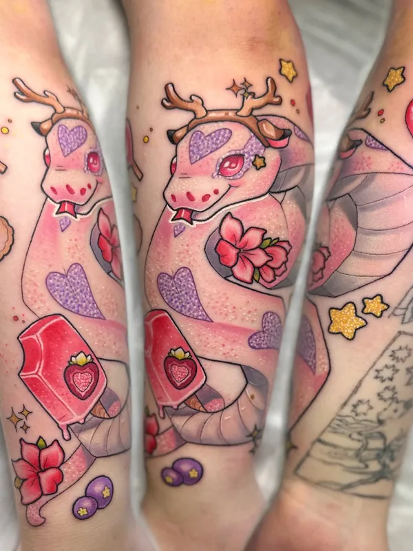 color illustrative tattoo auf forearm #70054 | Tätowierer Стася MINTFOX