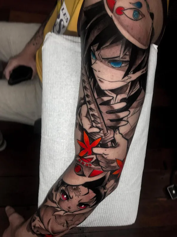 color anime Tatuagem em full sleeve #55845 | Tatuador Amorim Tattoo Geek