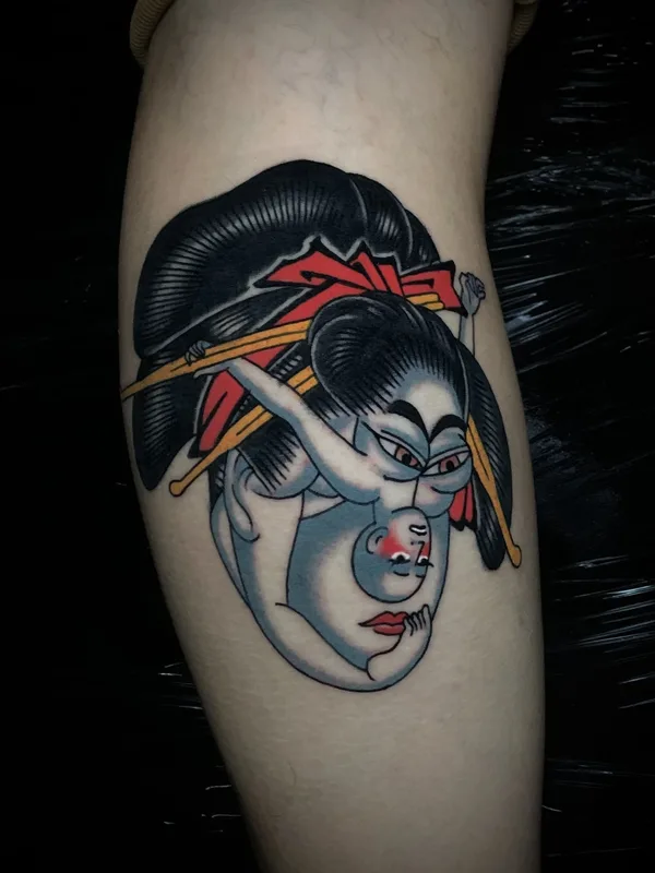 color traditional Tatuaggio su calf #71922 | Tatuatore Stef Bastián