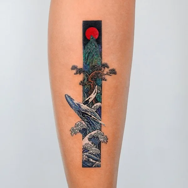 Illustrative tattoo by EQ tattoo in Seoul