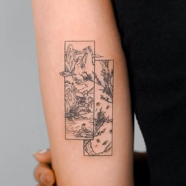 Illustrative tattoo by EQ tattoo in Seoul