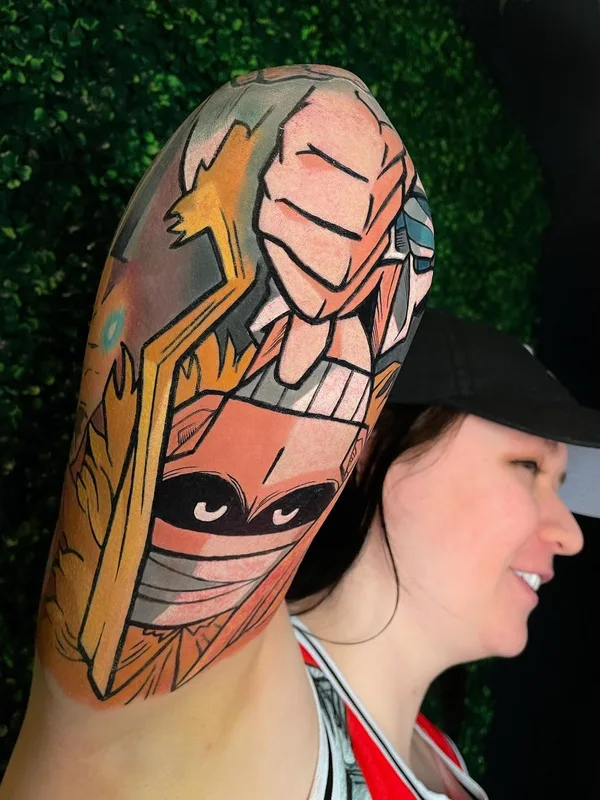 female color anime tatuaje en upper arm #58208 | Tatuador Chris House