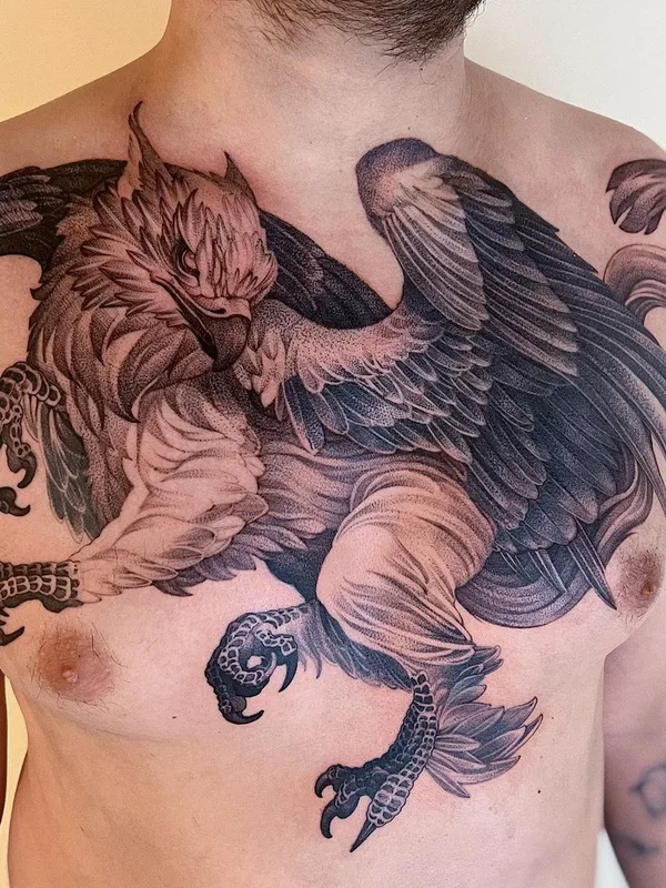 Graphic tattoo by Michael George Pecherle in Toronto