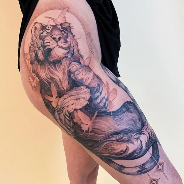 Graphic tattoo by Michael George Pecherle in Toronto