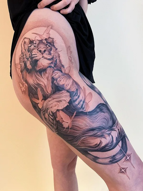 Graphic tattoo by Michael George Pecherle in Toronto