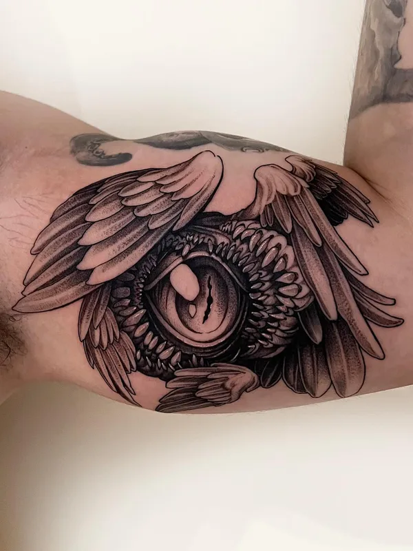 Graphic tattoo by Michael George Pecherle in Toronto