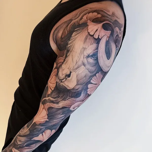 Graphic tattoo by Michael George Pecherle in Toronto