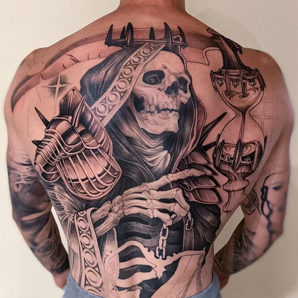 Graphic tattoo by Michael George Pecherle in Toronto