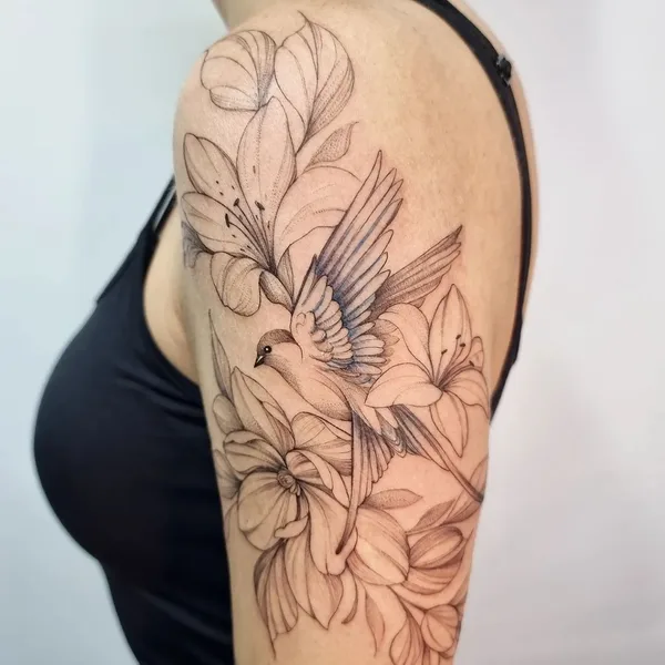 Fine Line tattoo by Karol Dias in São Paulo