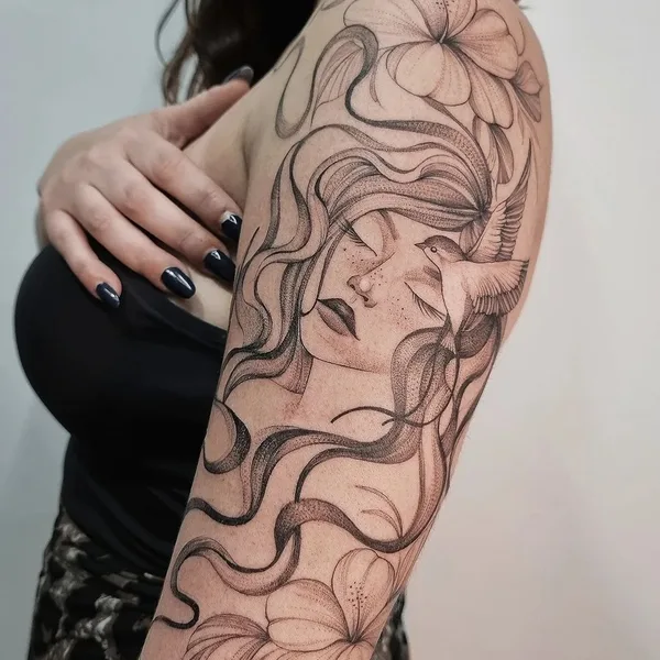 Fine Line tattoo by Karol Dias in São Paulo