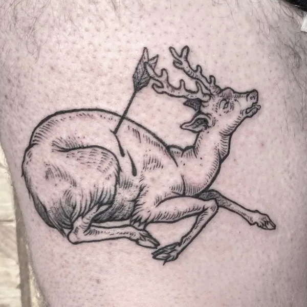 Graphic tattoo by Zuza Gałuszka in Wrocław