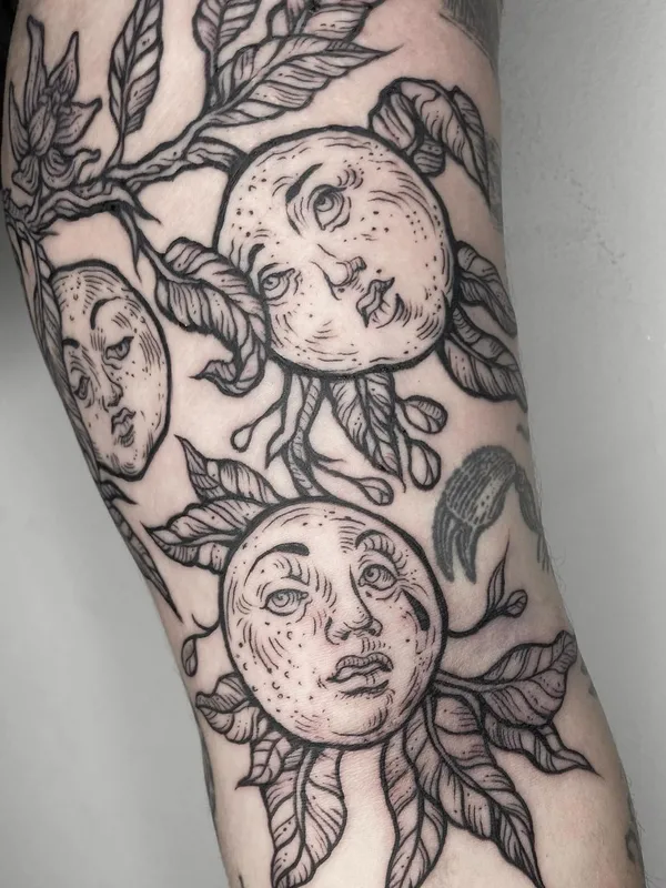 Graphic tattoo by Zuza Gałuszka in Wrocław