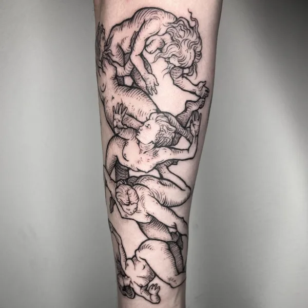 Graphic tattoo by Zuza Gałuszka in Wrocław