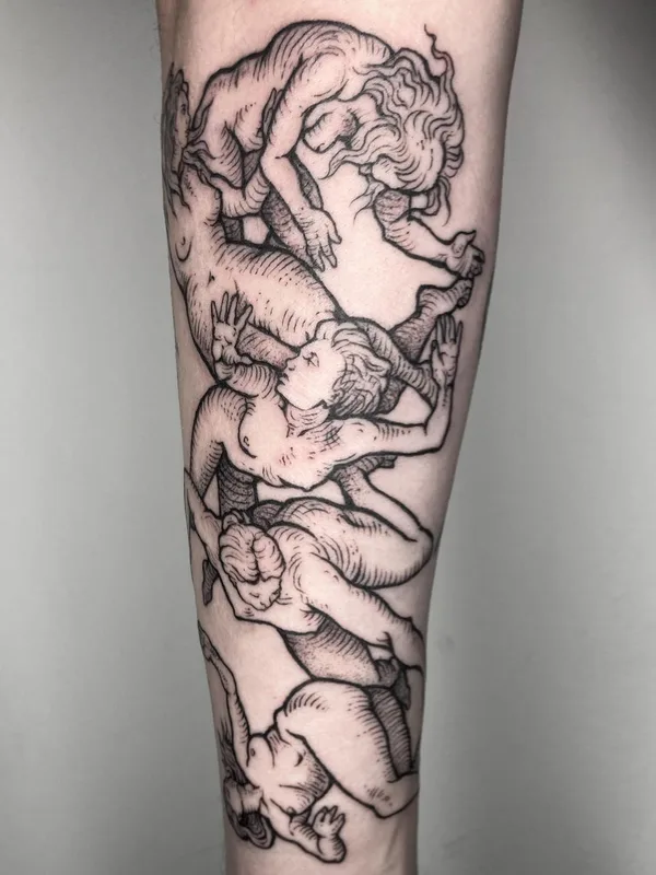 Graphic tattoo by Zuza Gałuszka in Wrocław