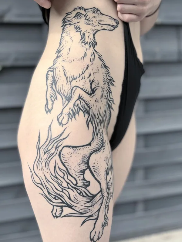 Graphic tattoo by Zuza Gałuszka in Wrocław