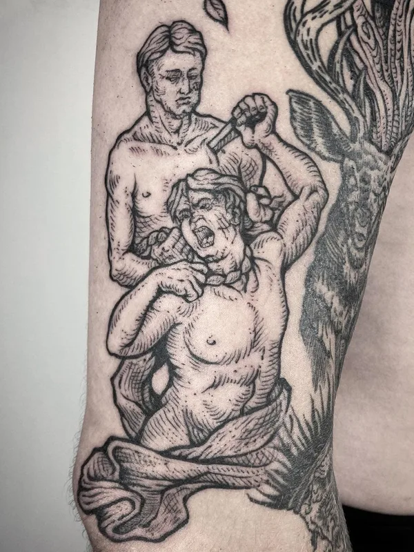 Graphic tattoo by Zuza Gałuszka in Wrocław