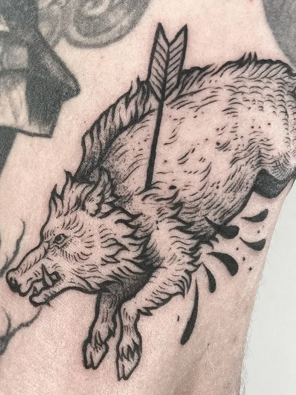 Graphic tattoo by Zuza Gałuszka in Wrocław